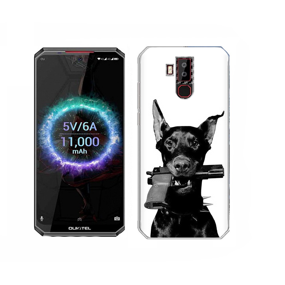 

Чехол MyPads Tocco для Oukitel K13 Pro доберман с пистолетом, Прозрачный, Tocco