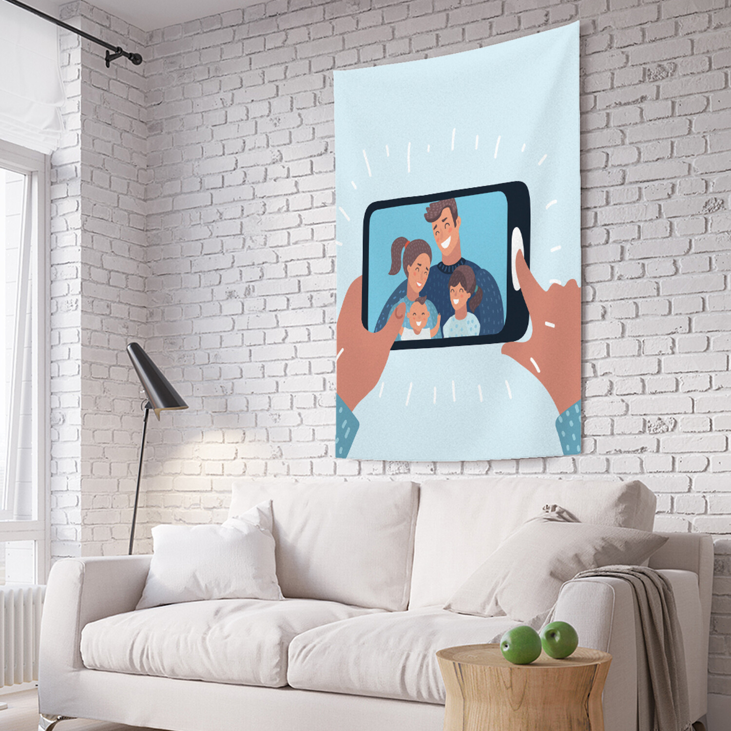 

Вертикальное фотопанно на стену JoyArty Семья на дисплее 150x200 см, Семья на дисплее