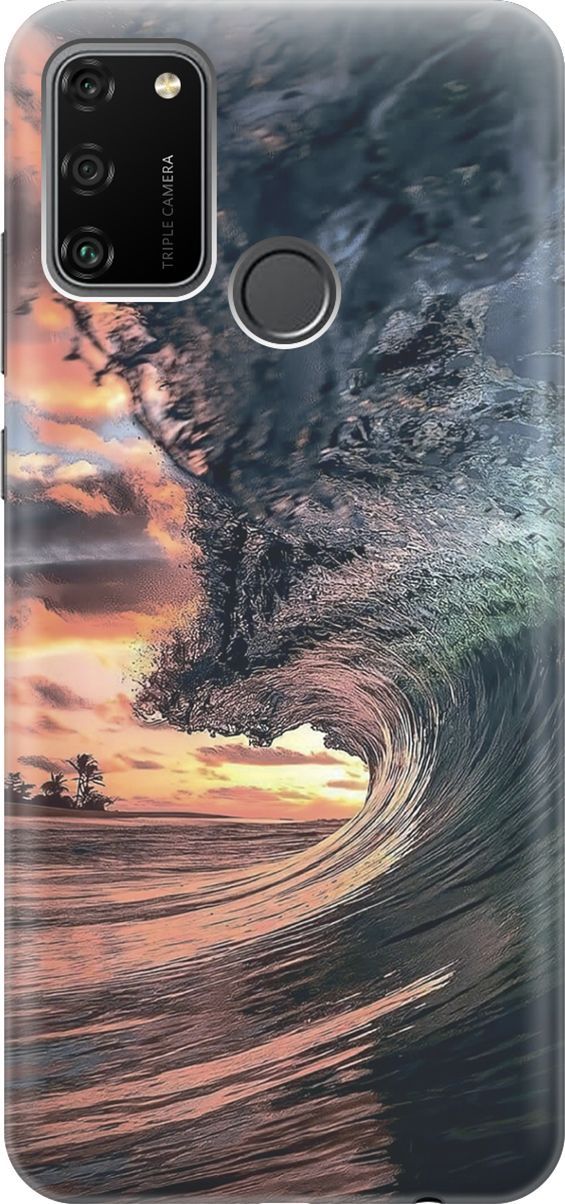 

Силиконовый чехол на Honor 9A с принтом "Волна на закате", Оранжевый;синий, 6410