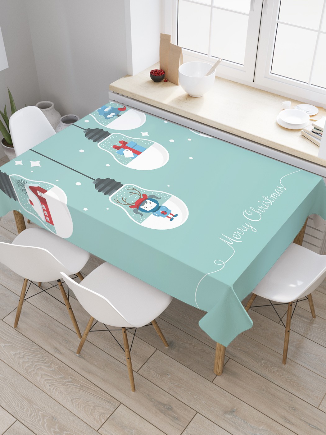 

Скатерть прямоугольная JoyArty "Декорированные лампочки" из сатена, 120x145 см, Красный, Декорированные лампочки