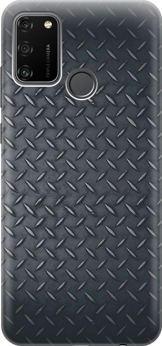 

Силиконовый чехол на Honor 9A с принтом "Металлический лист", Серый;черный, 6409