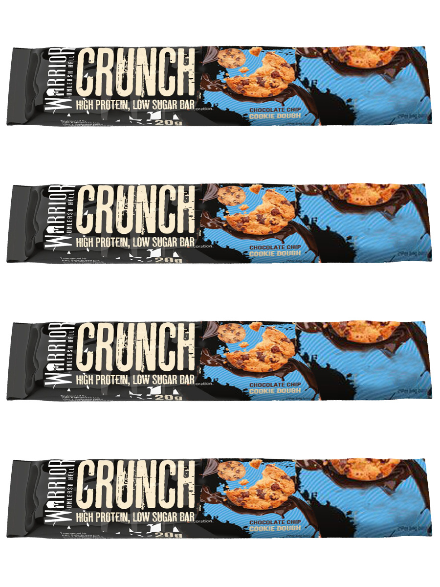 фото Warrior протеиновый батончик crunch high protein bar 64г х 4шт 20г белка