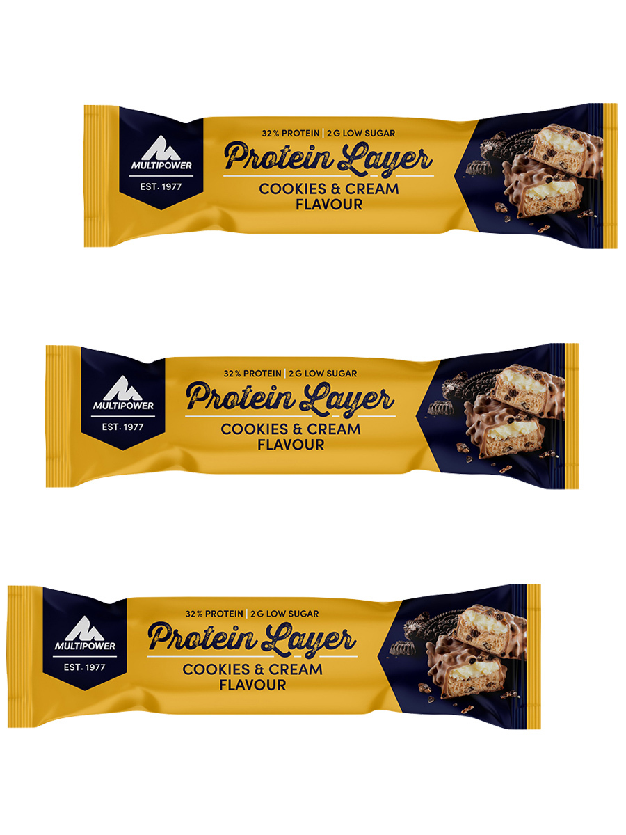 фото Протеиновый батончик, multipower protein layer bar, 3х50г (печенье-крем)