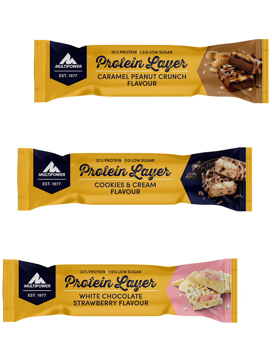 фото Протеиновый батончик multipower protein layer bar, ассорти 3х50г