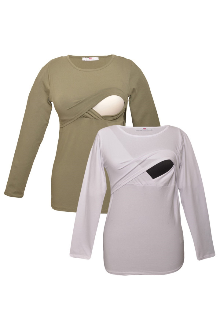 

Комплект лонгсливов для беременных Luvmabelly 58950 зеленый S, 58950
