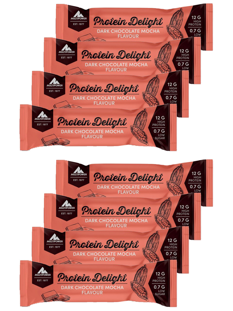 фото Протеиновый батончик, multipower protein delight bar, 8х35г (темный шоколад)