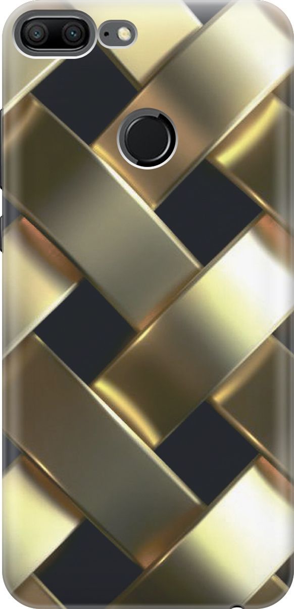 

Силиконовый чехол на Honor 9 Lite с эффектом блеска "Золотистое плетение", 6404