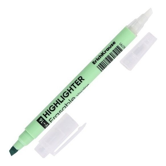 Текстовыделитель ErichKrause Visioline V-16 Erasable Pastel Пиши-стирай зеленый 0,6-4 мм