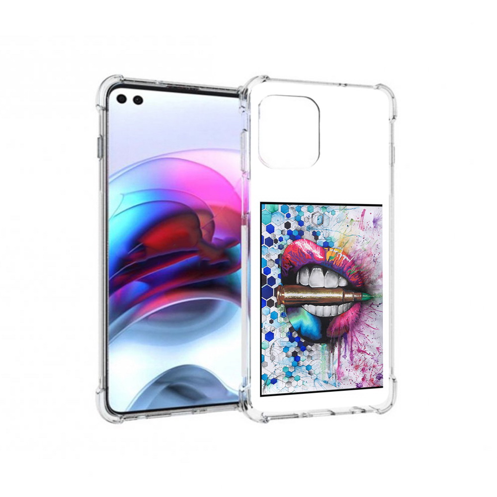 

Чехол MyPads Tocco для Motorola Edge разноцветные губы с пулей (PT157712.351.571), Прозрачный, Tocco