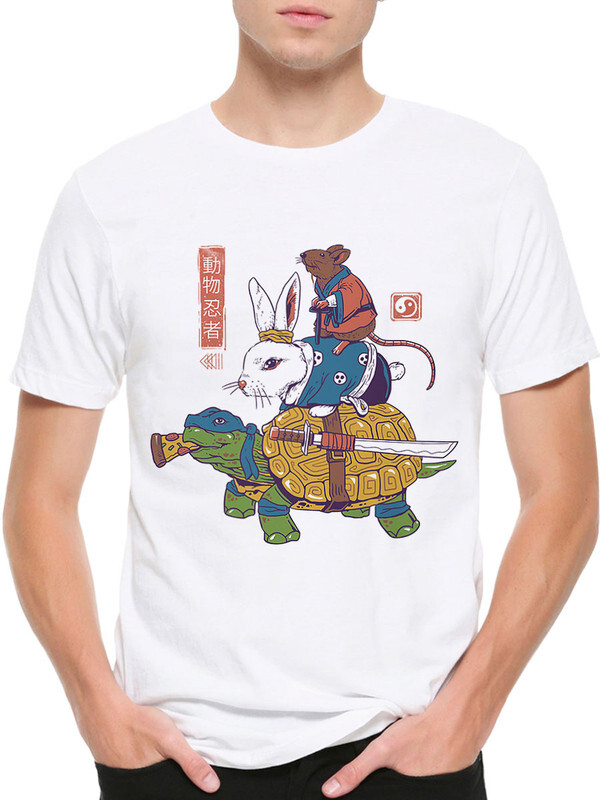 фото Футболка мужская design heroes зверушки ниндзя / animals ninja белая 3xl