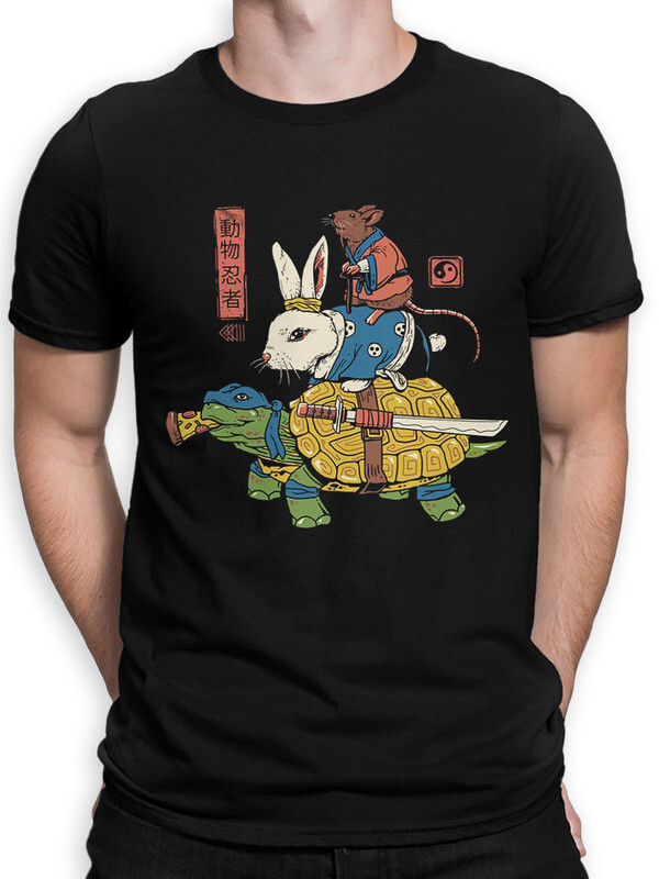 фото Футболка мужская design heroes зверушки ниндзя / animals ninja черная 3xl