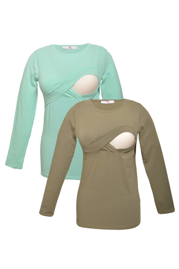 

Комплект лонгсливов для беременных Luvmabelly 58948 зеленый S, 58948