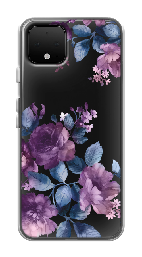 

Чехол на Google Pixel 4 "Purple Blossoms", Синий;фиолетовый, 270250-1