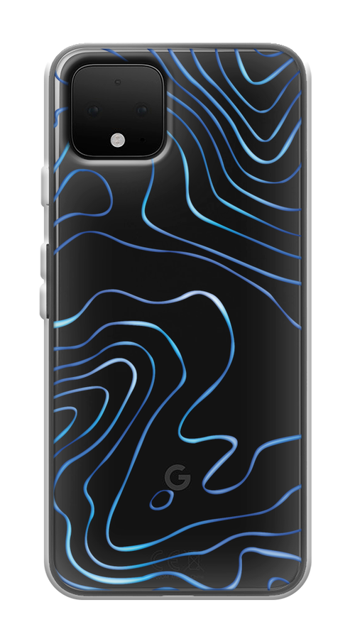 

Чехол на Google Pixel 4 "Blue lines", Прозрачный;синий, 270250-1