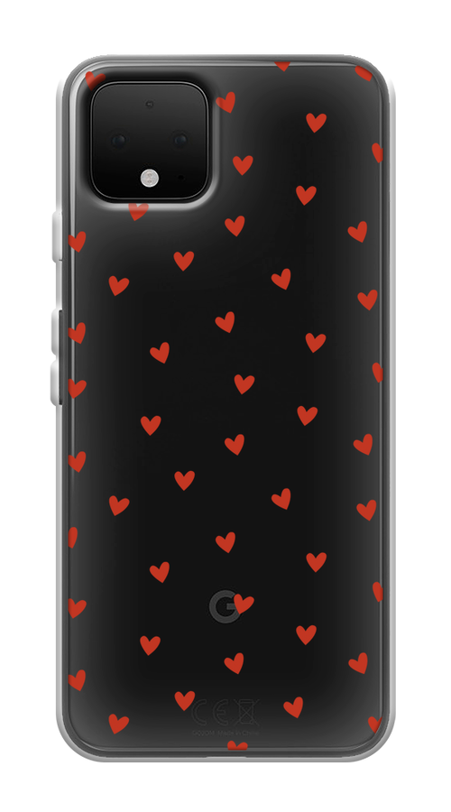 

Чехол на Google Pixel 4 "Red hearts", Красный;прозрачный, 270250-1