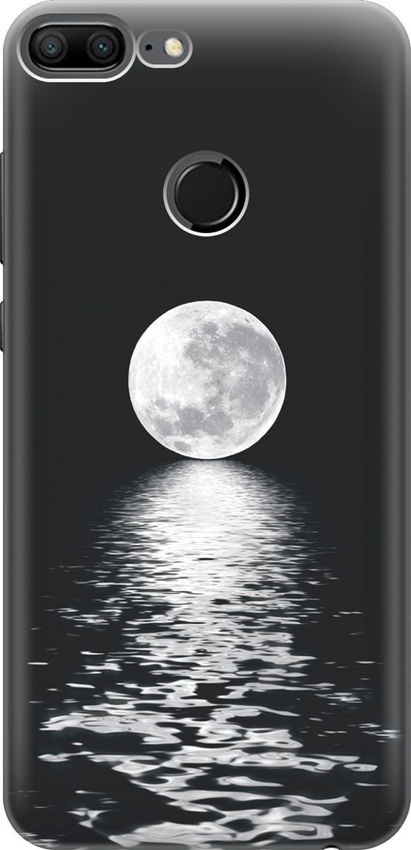 

Силиконовый чехол на Honor 9 Lite с принтом "Луна над морем", Белый;черный, 6405