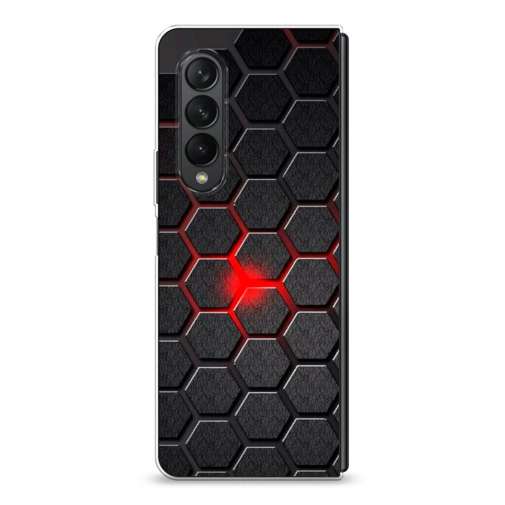 

Чехол на Samsung Galaxy Z Fold 3 "Соты красные", Красный;черный;серый, 2103650-3