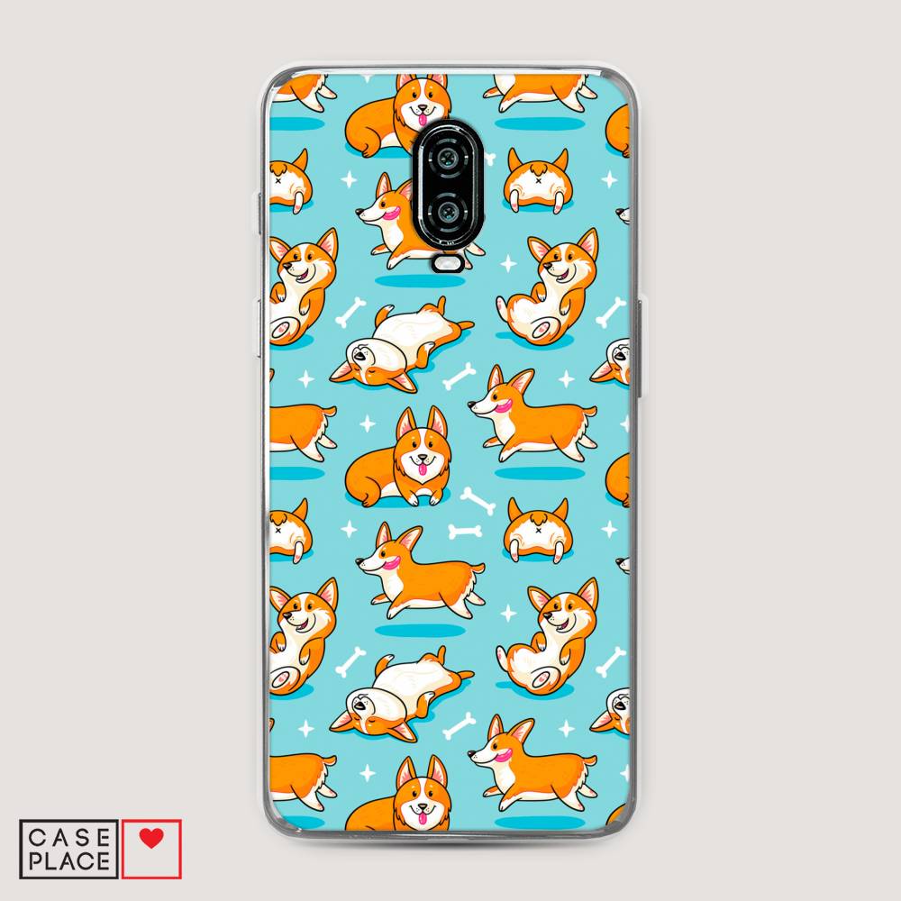 

Чехол Awog на Oneplus 6T / ВанПлас 6T "Веселые корги", Коричневый, 150650-2