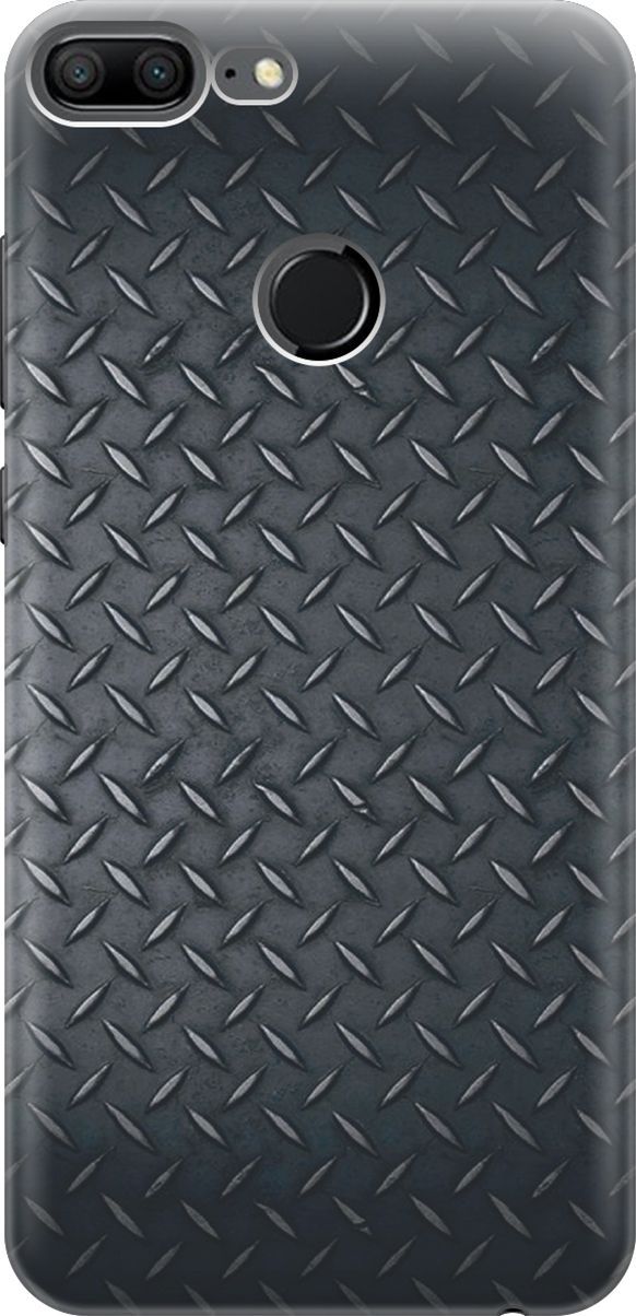 

Силиконовый чехол на Honor 9 Lite с принтом "Металлический лист", Серый;черный, 6404