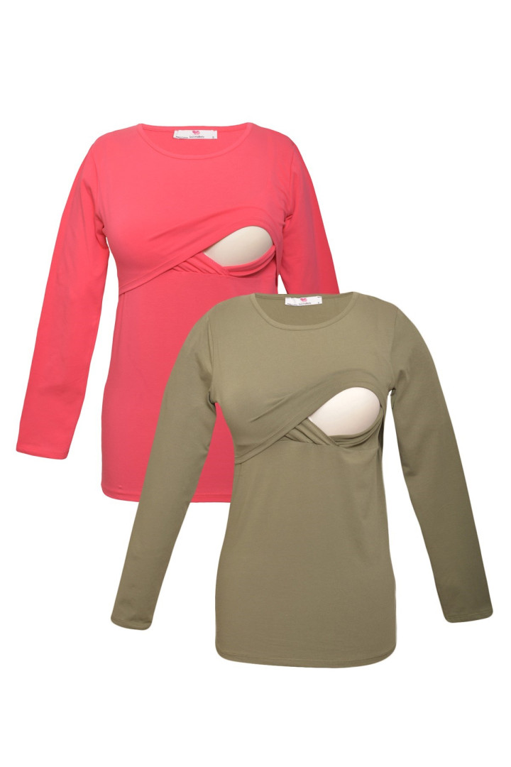

Комплект лонгсливов для беременных Luvmabelly 58946 розовый S, 58946