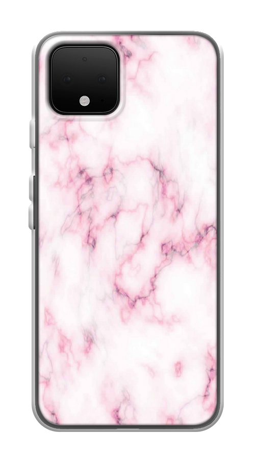

Чехол на Google Pixel 4 "Мрамор с розовым", Белый;розовый, 270250-1