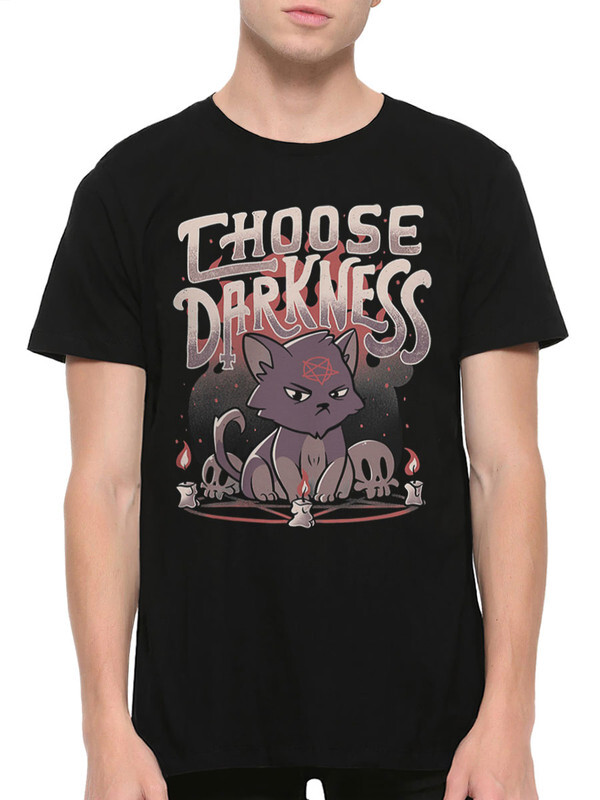 фото Футболка мужская design heroes choose darkness / котик демон / выбери тьму черная xl