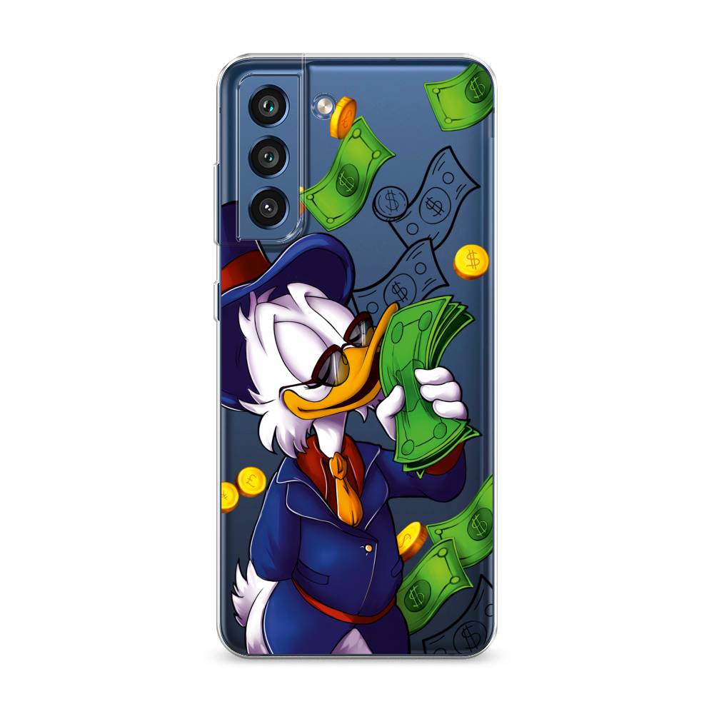 

Чехол на Samsung Galaxy S21 FE 5G "Scrooge McDuck with Money", Синий;зеленый;белый, 2103050-6