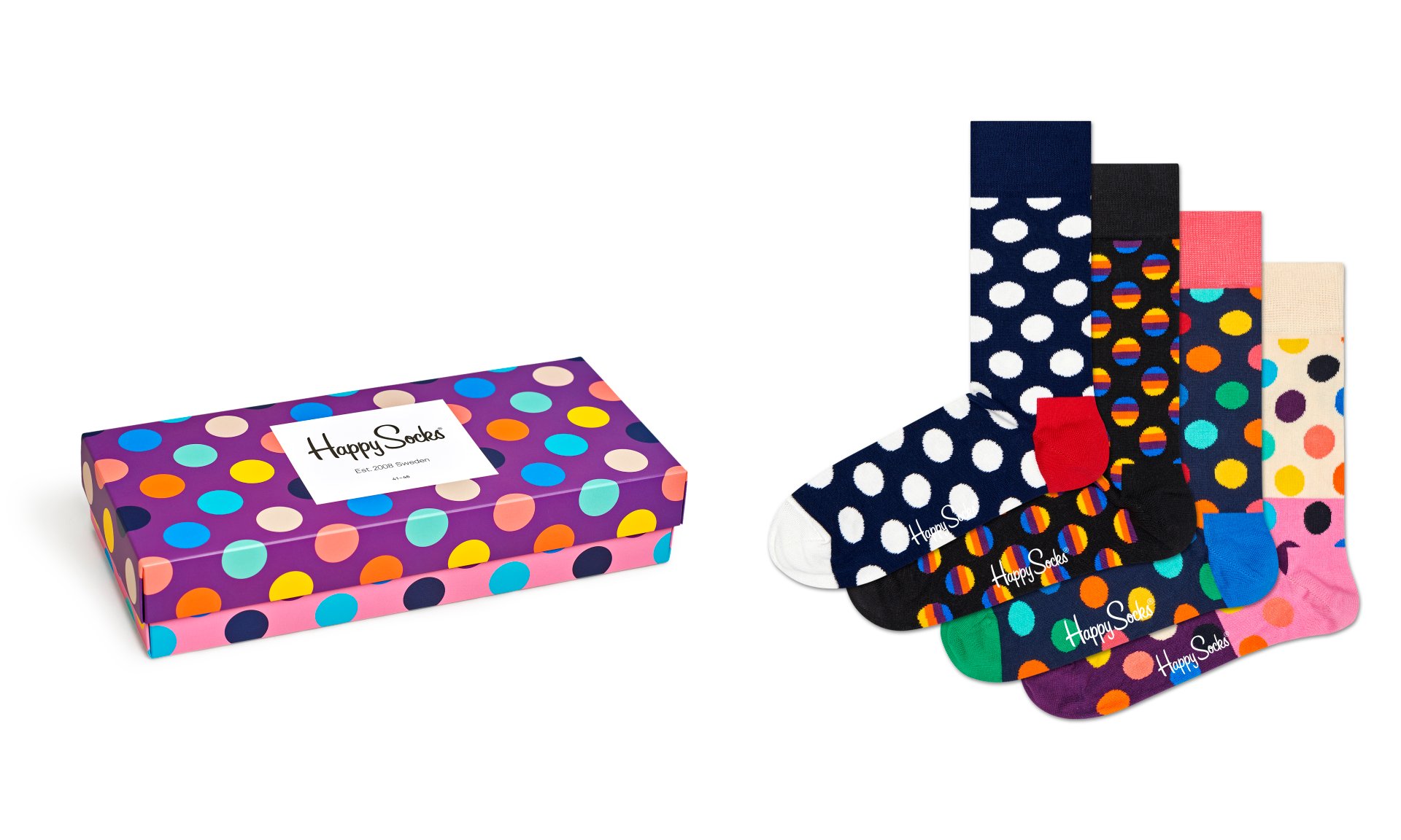 Комплект носков унисекс Happy Socks XBDO09 разноцветных 36-40, 4 пары