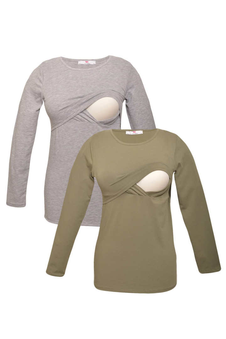 

Комплект лонгсливов для беременных Luvmabelly 58943 серый S, 58943