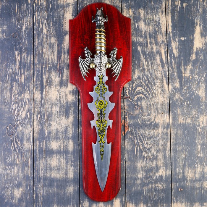 фото Сувенирный меч на планшете, цветное нанесение на лезвии, 52 см nobrand