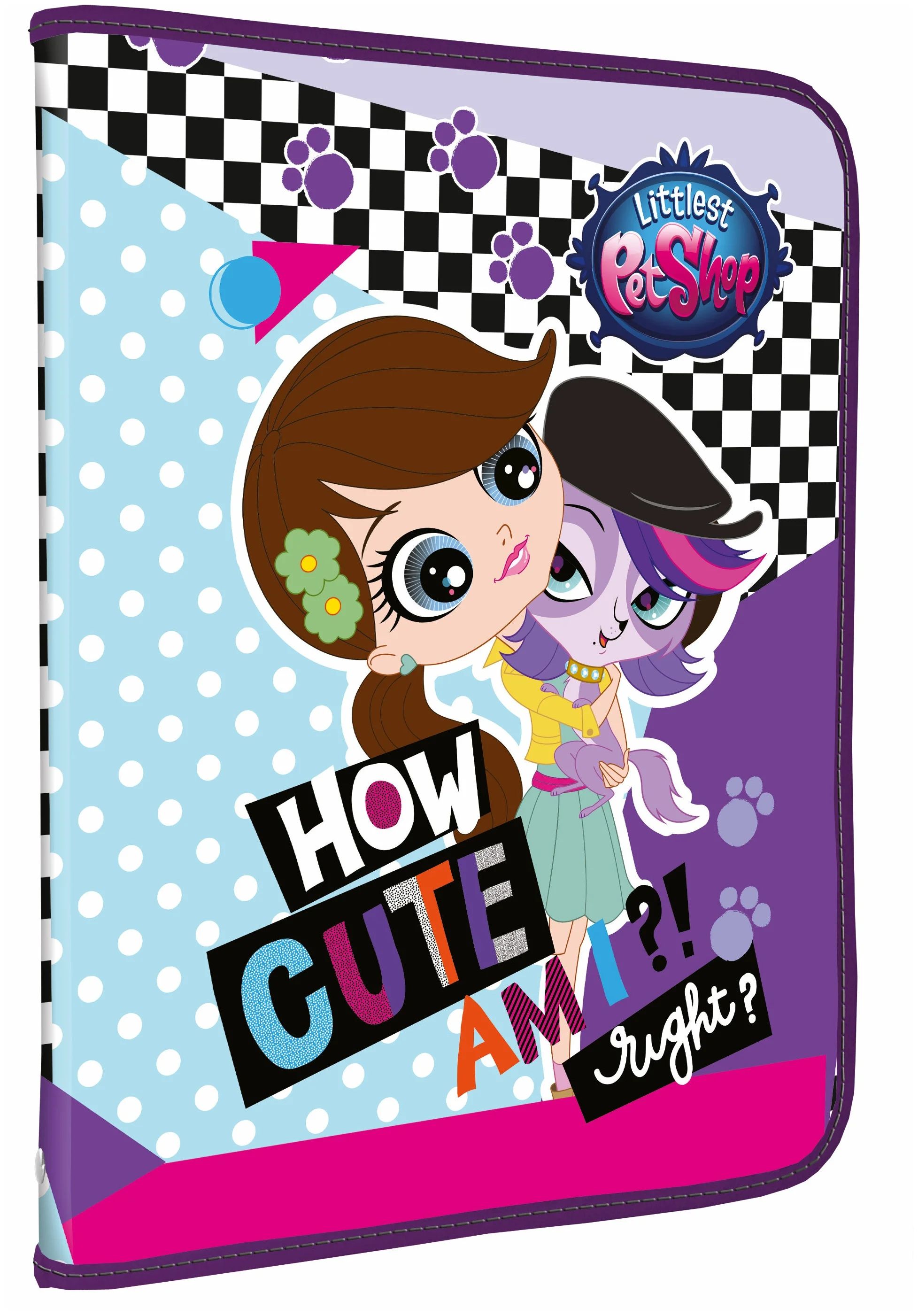 фото Папка для труда littlest pet shop lpdb-us1-ptra4 на молнии,формат а4, для девочек.