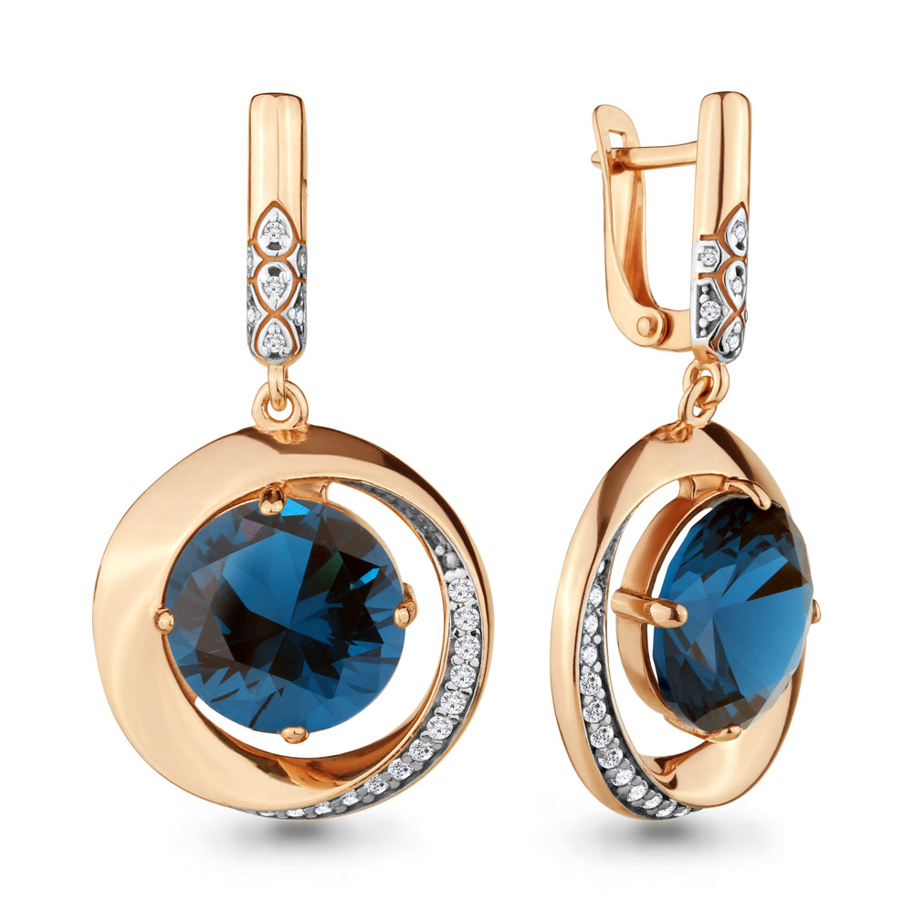

Серьги из серебра с фианитом Aquamarine Aquamarine 4703093А_925_з, 4703093А_925_з
