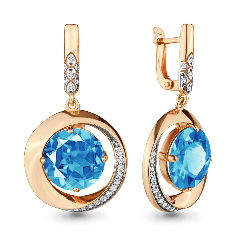 

Серьги из серебра с фианитом Aquamarine Aquamarine 4703092А_925_з, 4703092А_925_з
