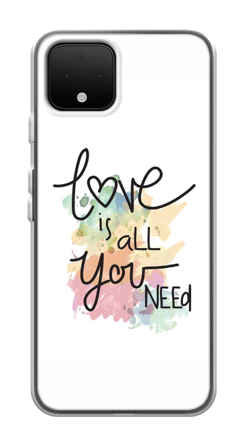 

Чехол на Google Pixel 4 "Love is all you need", Белый;черный;зеленый, 270250-1