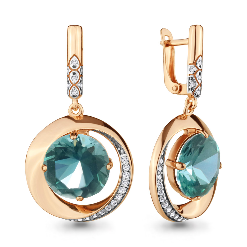 

Серьги из серебра с фианитом Aquamarine Aquamarine 4703088А_925_з, 4703088А_925_з