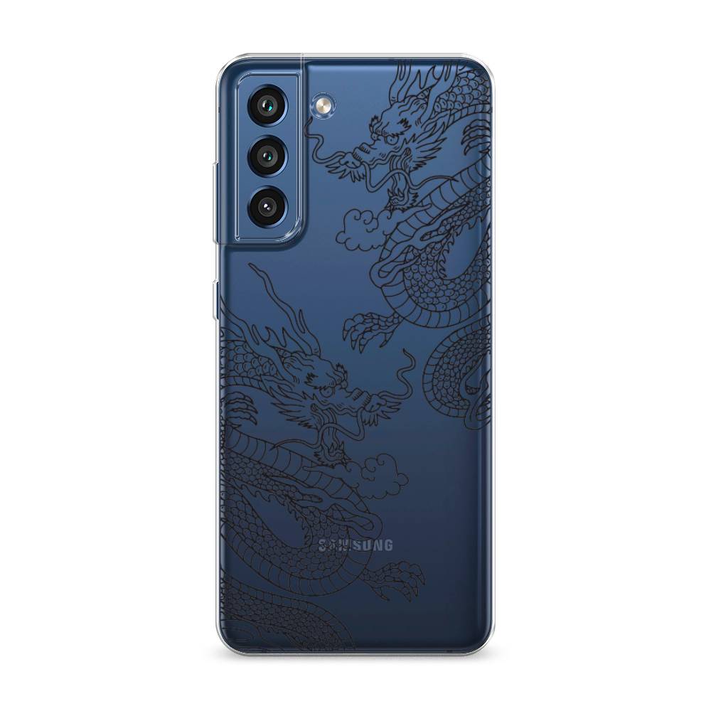

Чехол на Samsung Galaxy S21 FE 5G "Два китайских дракона", Серый;черный, 2103050-1