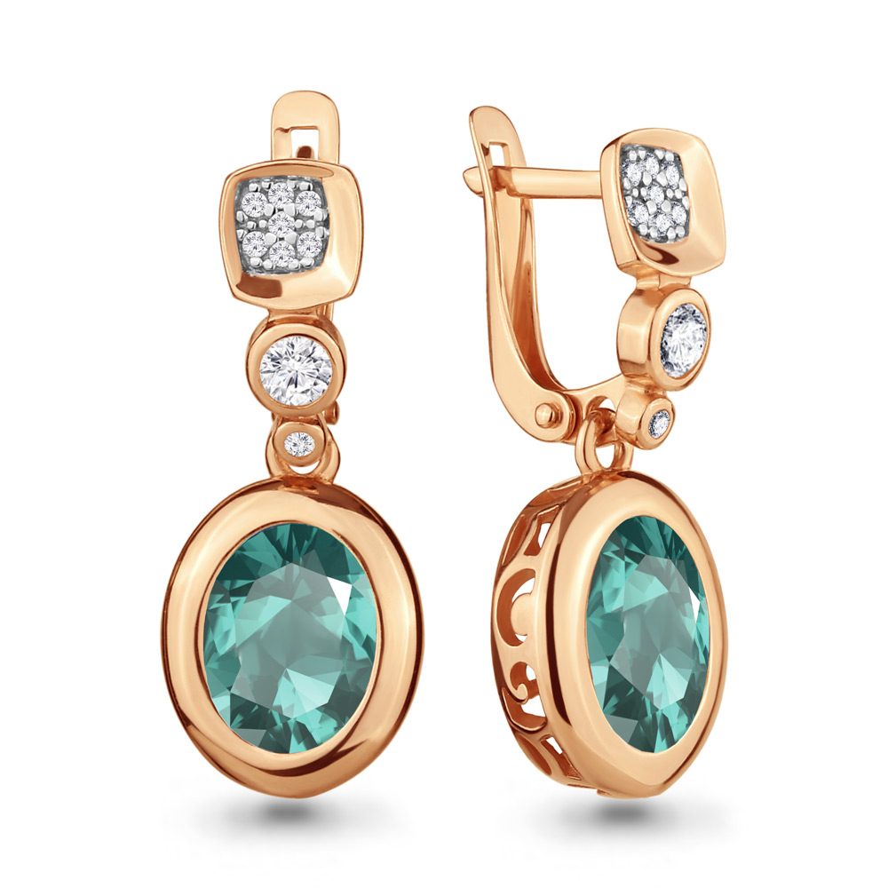 

Серьги из серебра с фианитом Aquamarine Aquamarine 4702788А_925_з, 4702788А_925_з