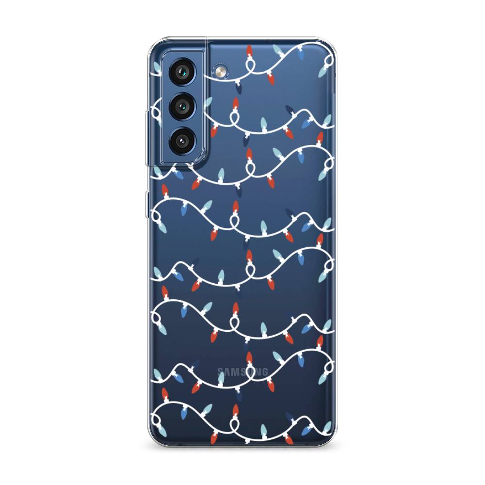 

Чехол на Samsung Galaxy S21 FE 5G "Разноцветная гирлянда", Белый;красный;синий, 2103050-5