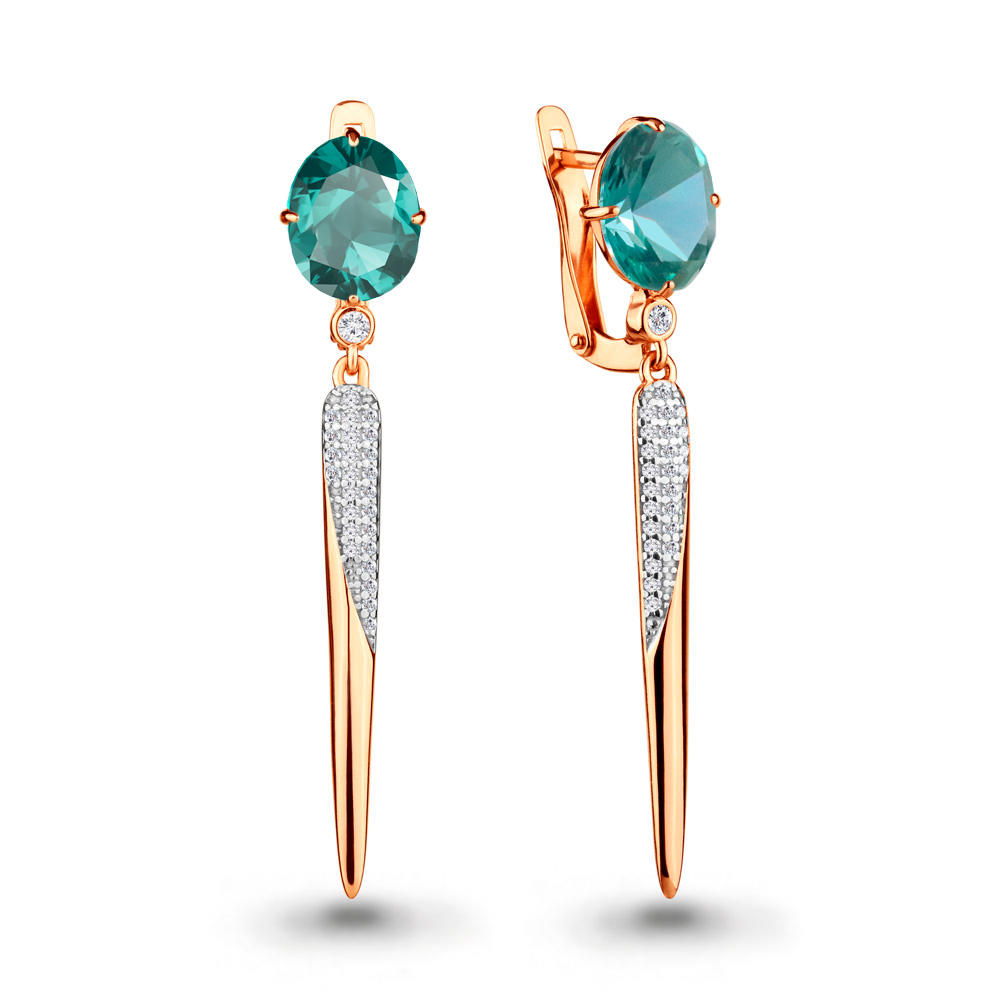 

Серьги из серебра с фианитом Aquamarine Aquamarine 4702488А_925_з, 4702488А_925_з