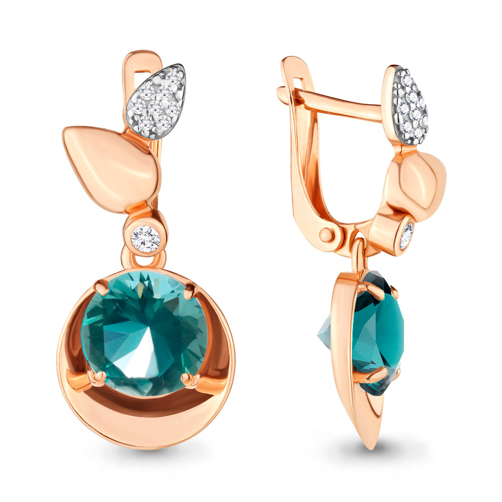 

Серьги из серебра с фианитом Aquamarine Aquamarine 4701988А_925_з, 4701988А_925_з