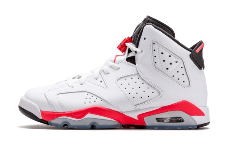 

Кроссовки унисекс Jordan Air Jordan 6 Retro Infrared White GS 2014 белые 40 EU, Белый, Air Jordan 6 Retro Infrared White GS 2014