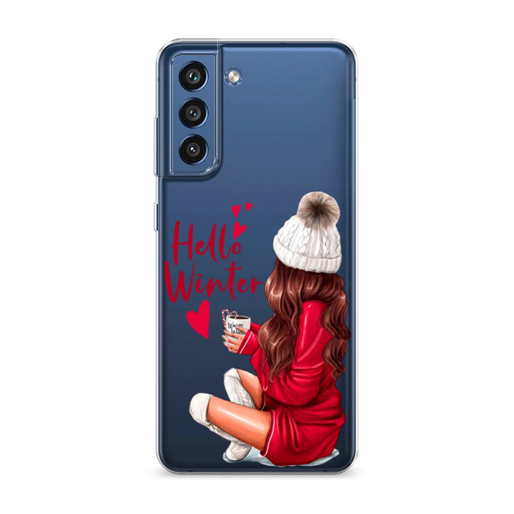 

Чехол на Samsung Galaxy S21 FE 5G "Hello winter", Красный;белый;коричневый, 2103050-5