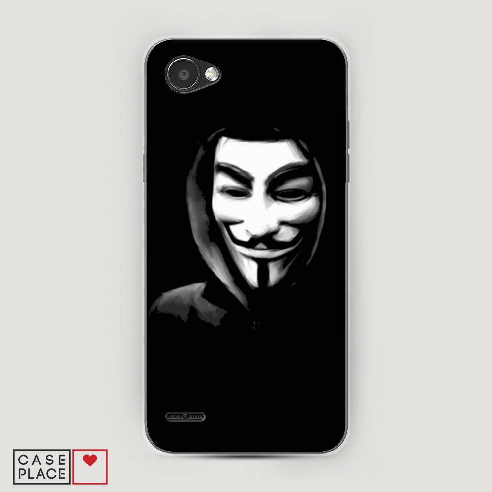 

Чехол Awog на LG Q6 "Анонимус", Черный;серый;белый, 83150-5