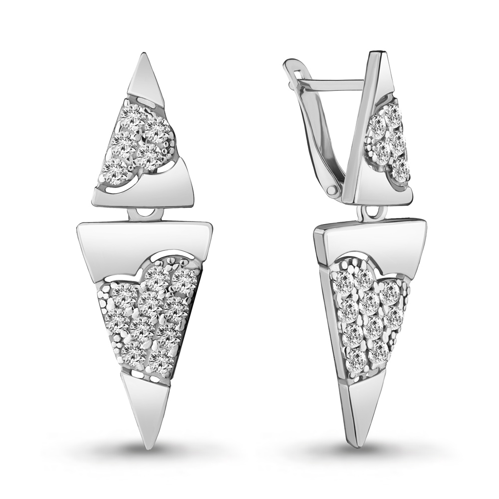 

Серьги из серебра с фианитом Aquamarine Aquamarine 46958А_925_р, 46958А_925_р