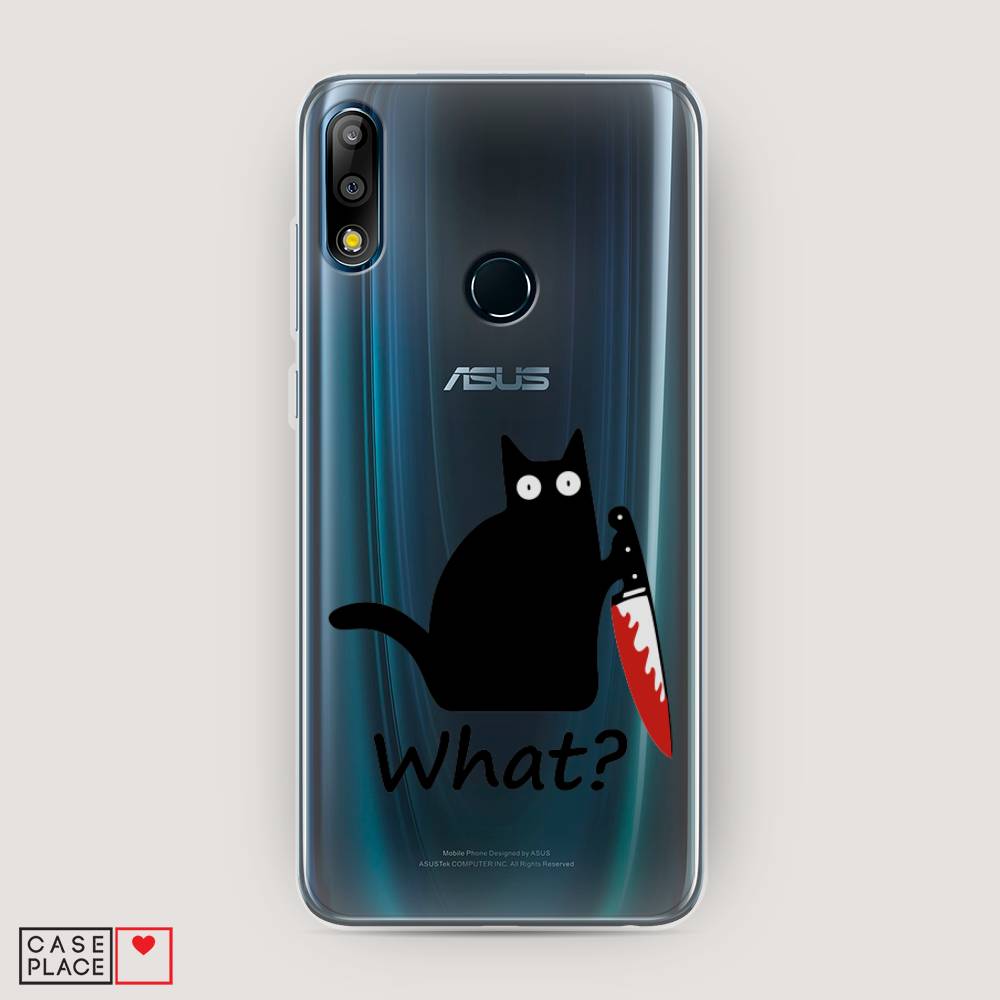 

Чехол на Asus Zenfone Max Pro (M2) ZB631KL "Котик с ножом", Черный;красный, 43850-6