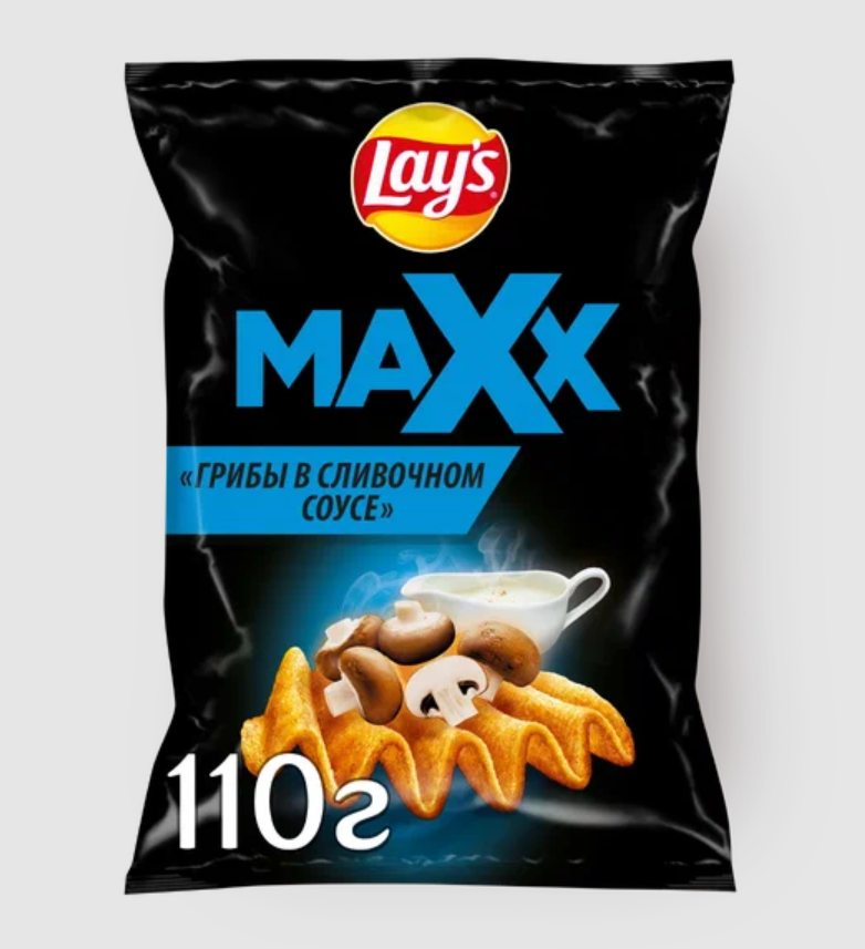 

Картофельные чипсы Lays MAXX "Грибы в сливочном соусе" 110 гр х 10 шт., Lays_Грибы