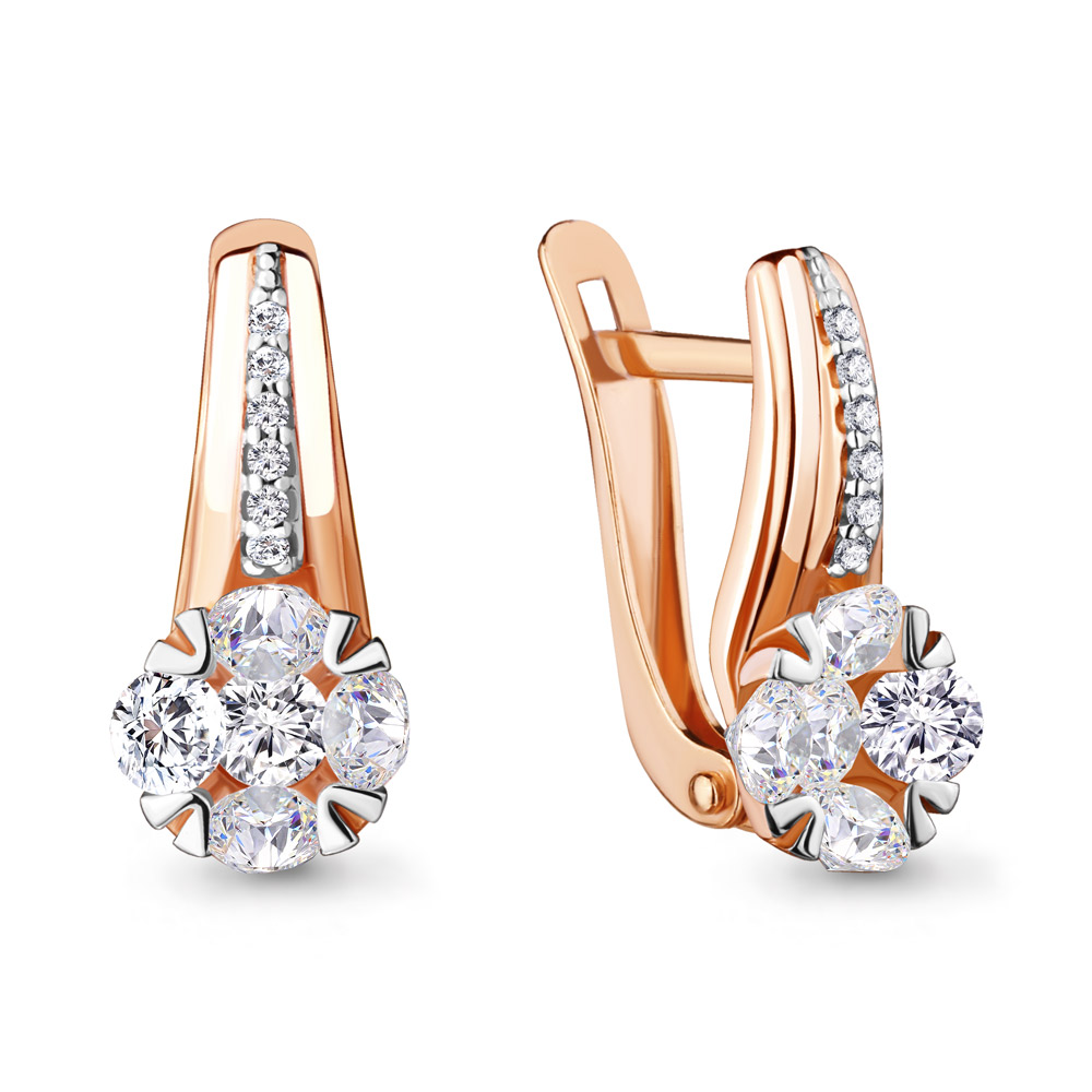 

Серьги из красного золота с фианитом Aquamarine Aquamarine 46950А_585_кз, 46950А_585_кз
