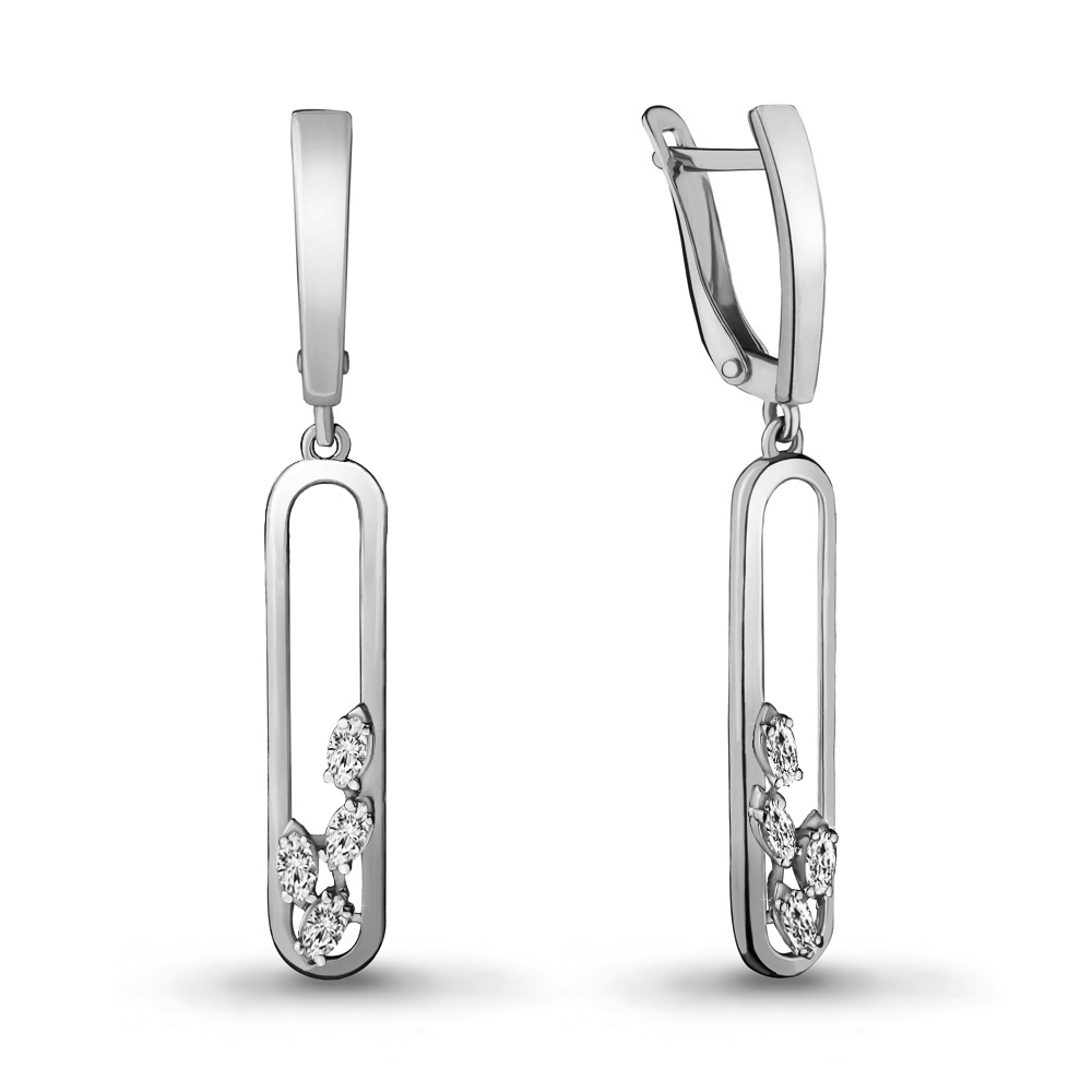 

Серьги из серебра с фианитом Aquamarine Aquamarine 46903_925_р, 46903_925_р