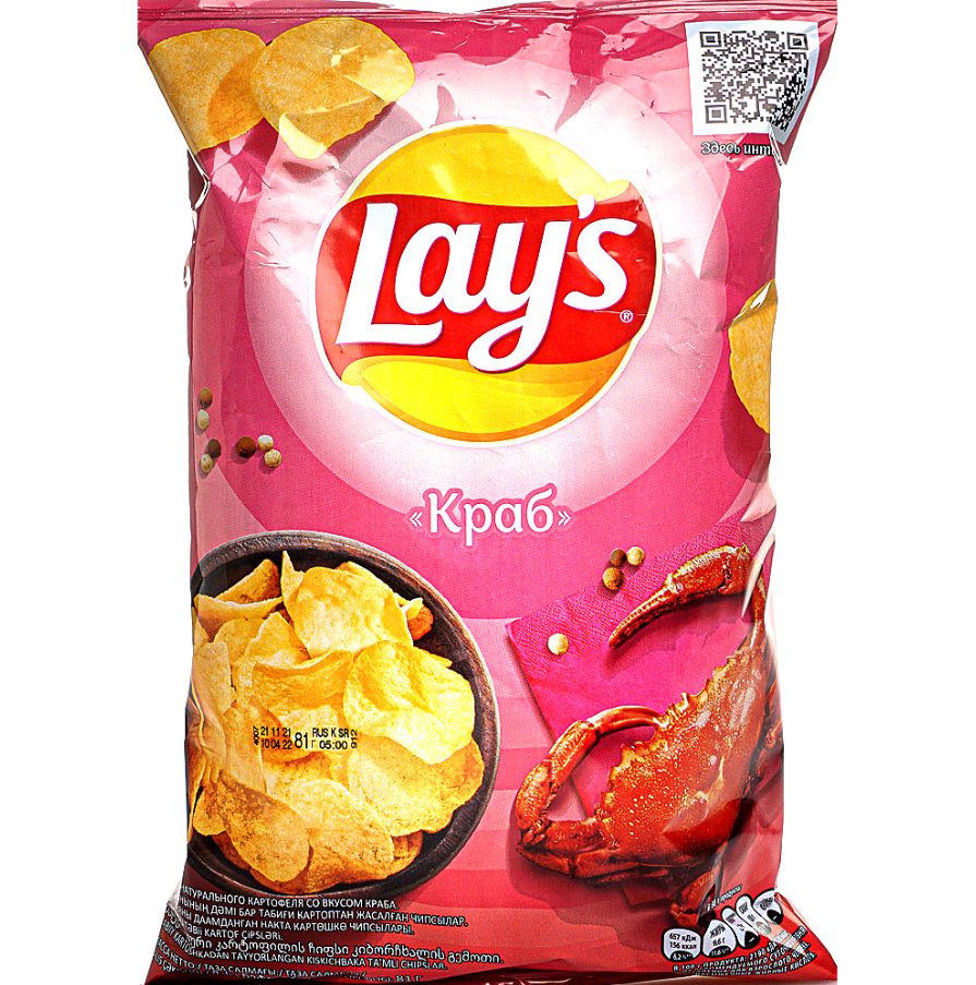 

Картофельные чипсы Lays "Краб" 140 гр. 10 шт. Лейс, Lays_Краб