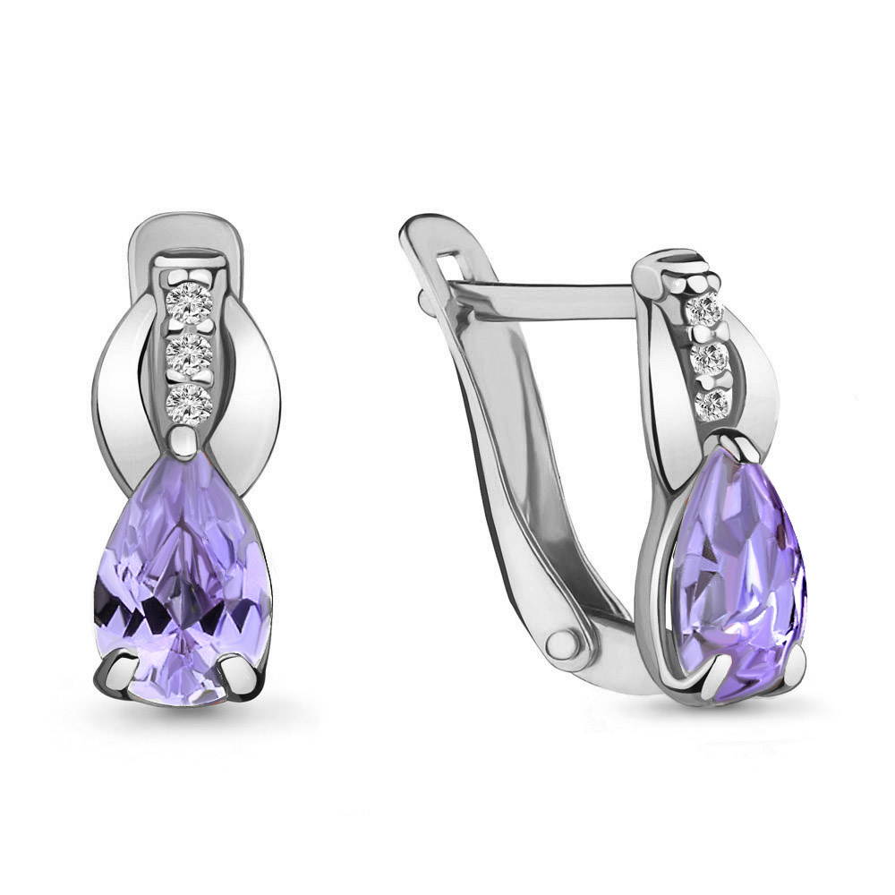 

Серьги из серебра с фианитом Aquamarine Aquamarine 46865Д_925_р, 46865Д_925_р